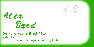 alex bard business card